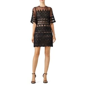 RTR Nicole Miller Black Lace Trim Dress - size 2
